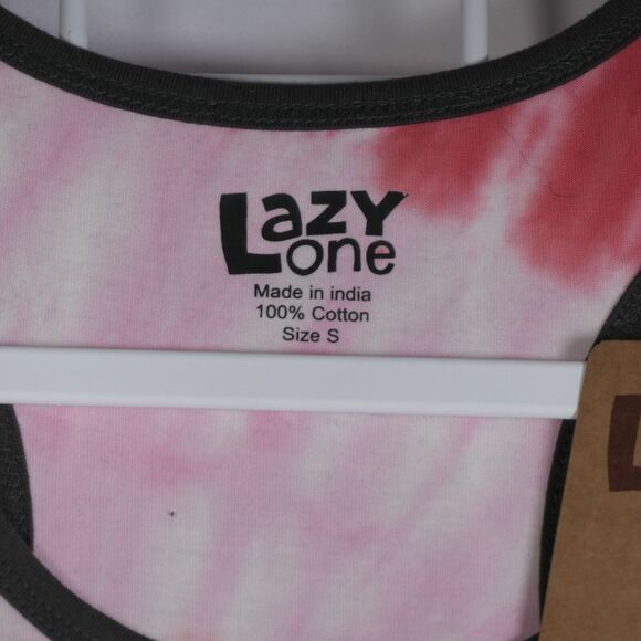Good Vibes Tank Top Womens Small Pink Tie Die Floral Moose Cotton Boho Hippie - Picture 6 of 7